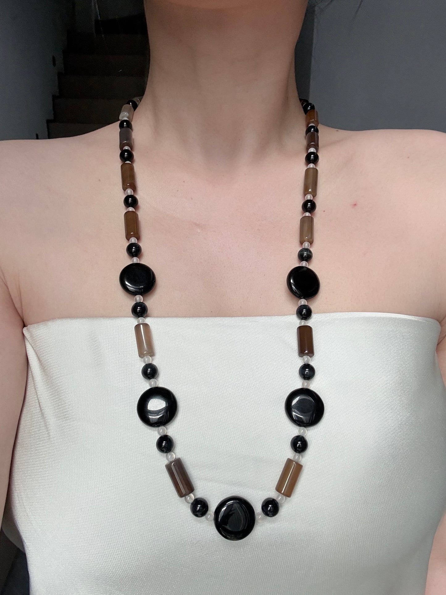Agate&Blue tiger eye Necklace