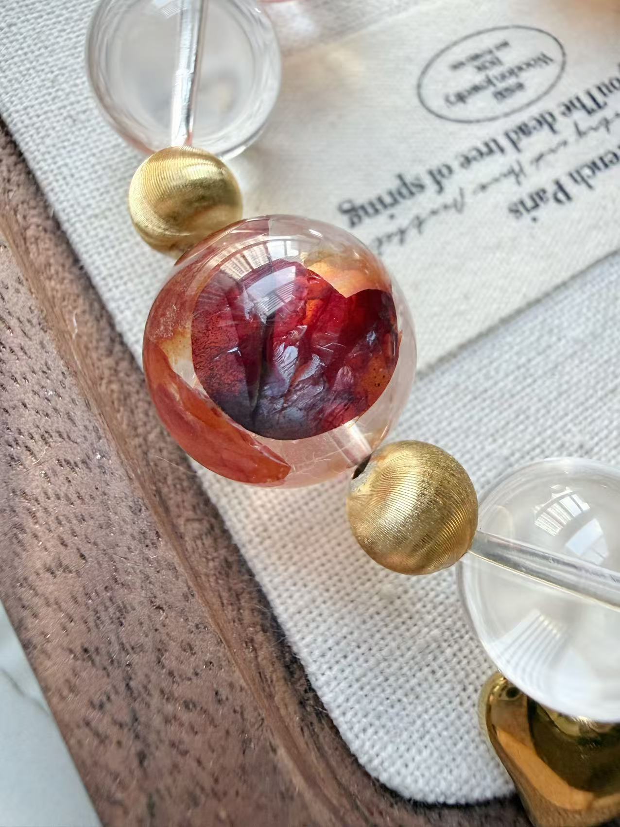 High Quality Red fire Quartz&Clear Quartz Bracelte