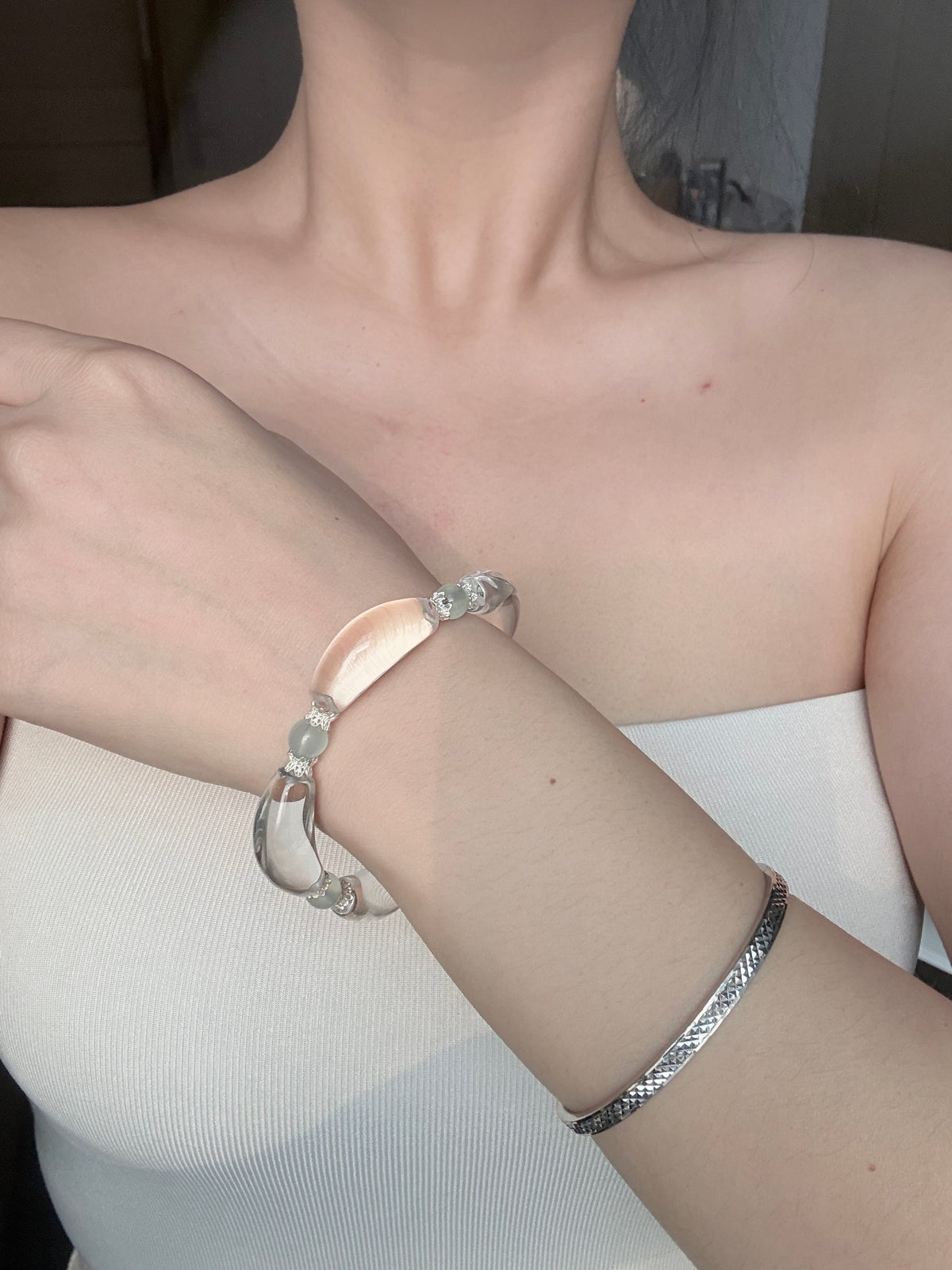 Blue Frost Flower Bangle