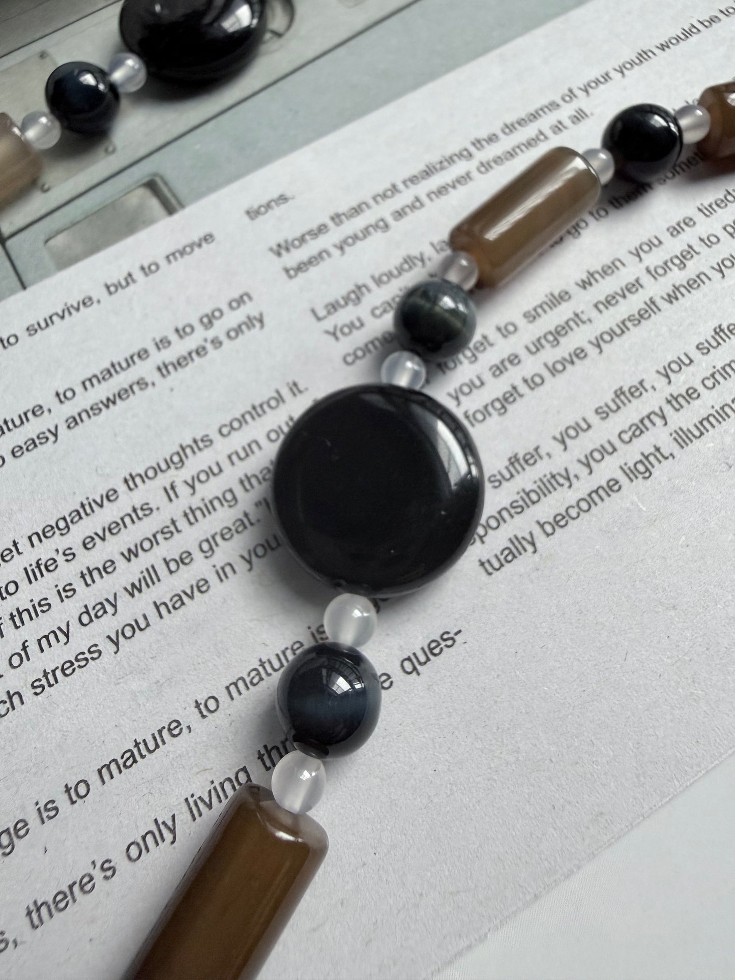 Agate&Blue tiger eye Necklace