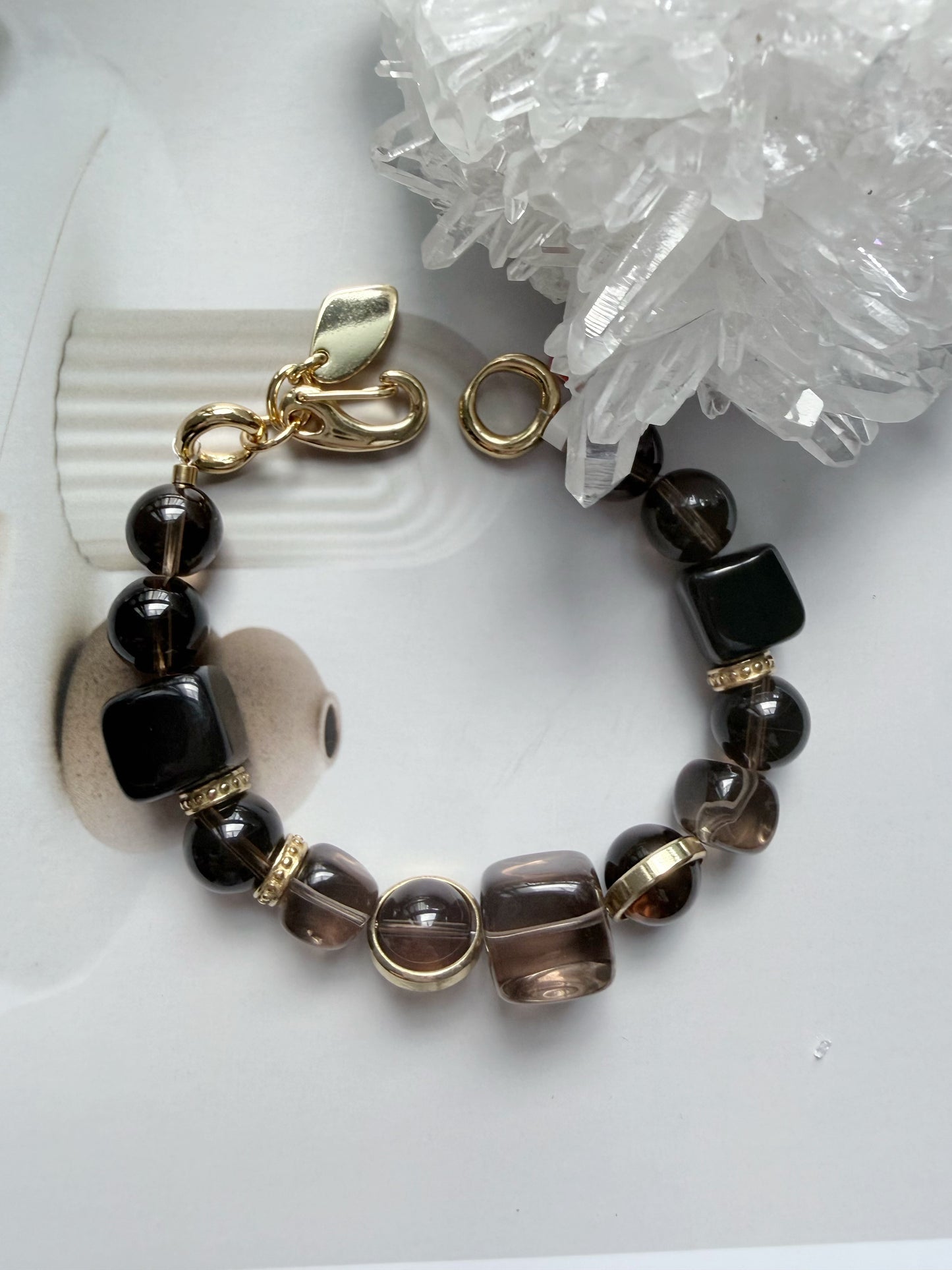 Smoky Quartz & Titanium Bracelet