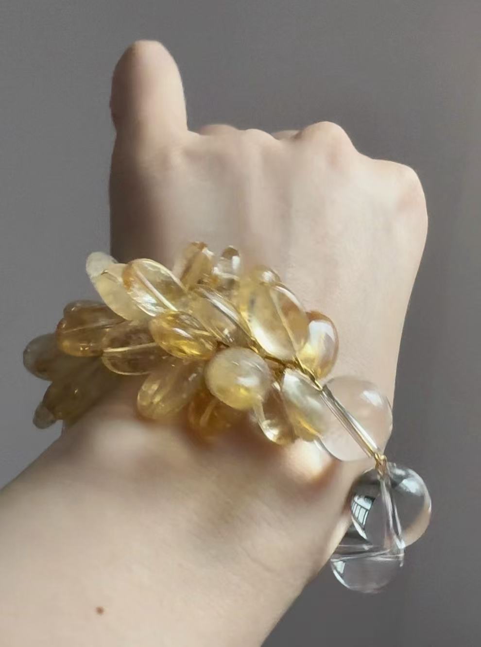 Citrine & 2A clear quartz Bracelet