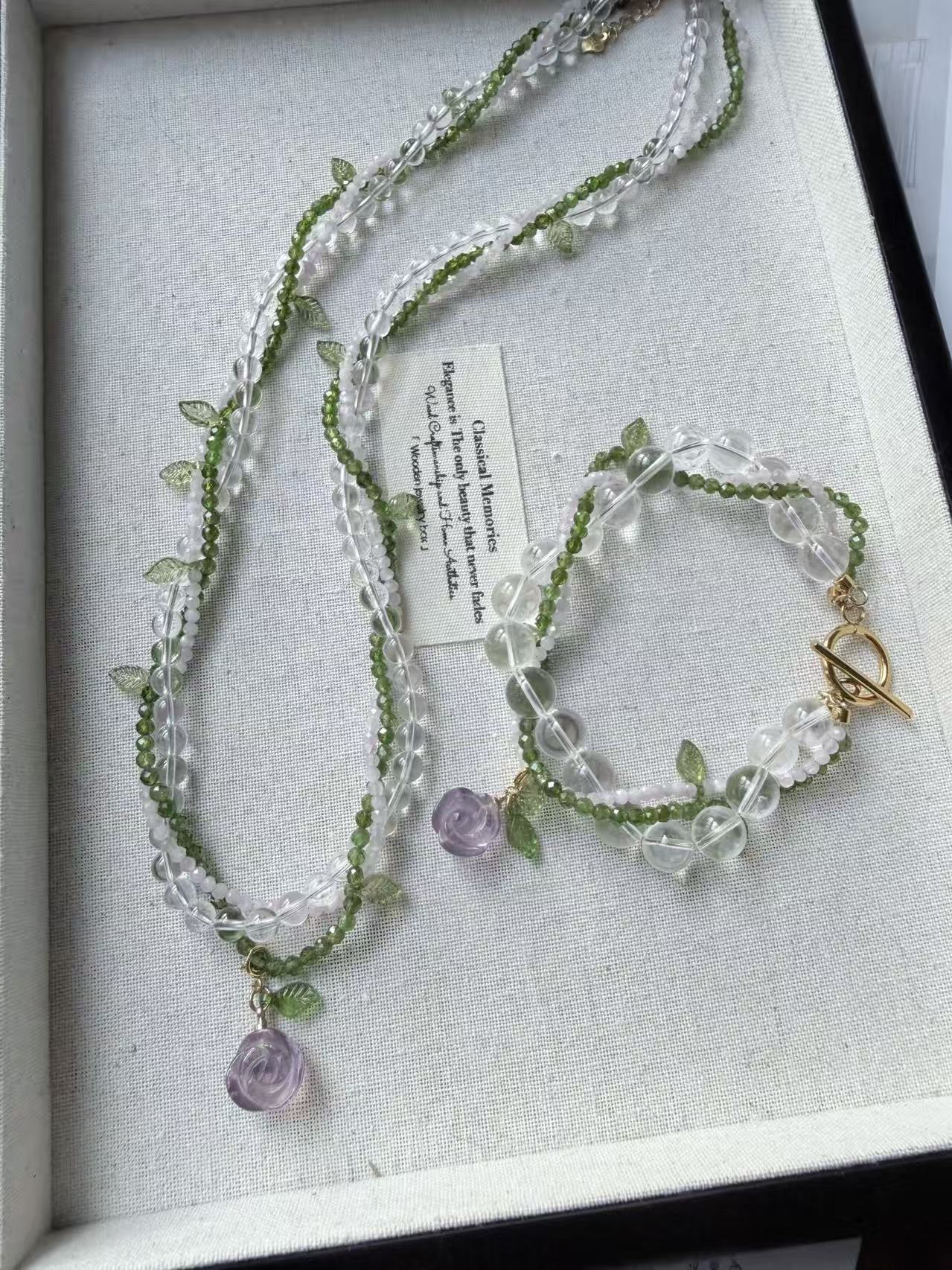 Spring Vine Set – Diopside, Kunzite &2A Clear Quartz