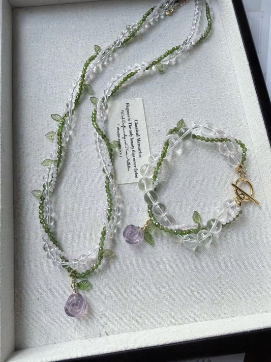 Spring Vine Set – Diopside, Kunzite &2A Clear Quartz