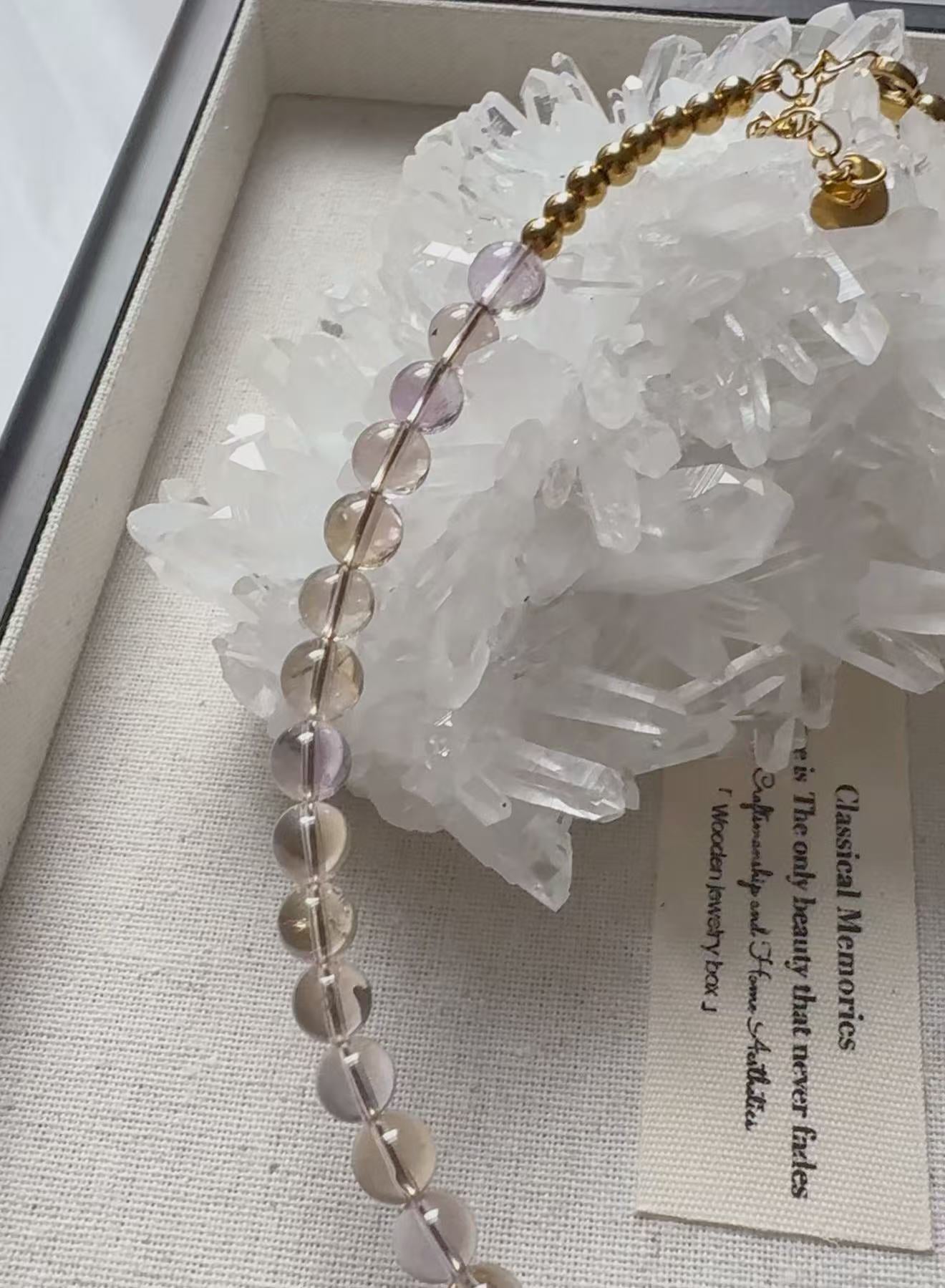 Ametrine & Carved Shell Pendant Set – Necklace & Bangle