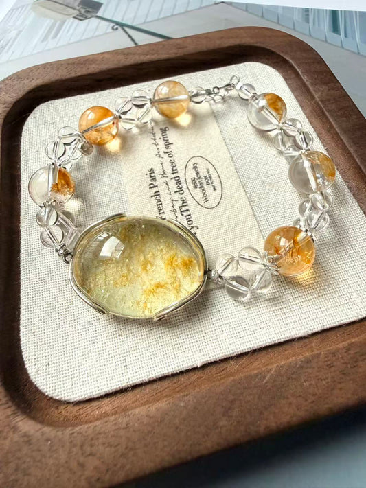 Golden Sand Garden quartz S925 bracelet