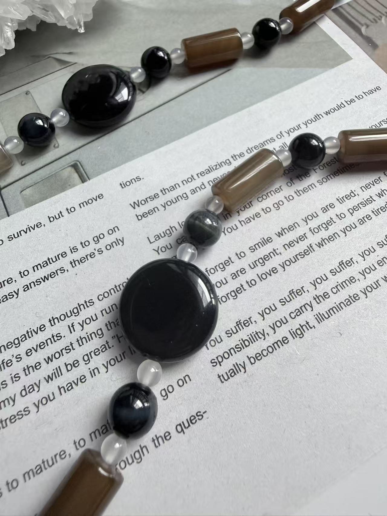 Agate&Blue tiger eye Necklace