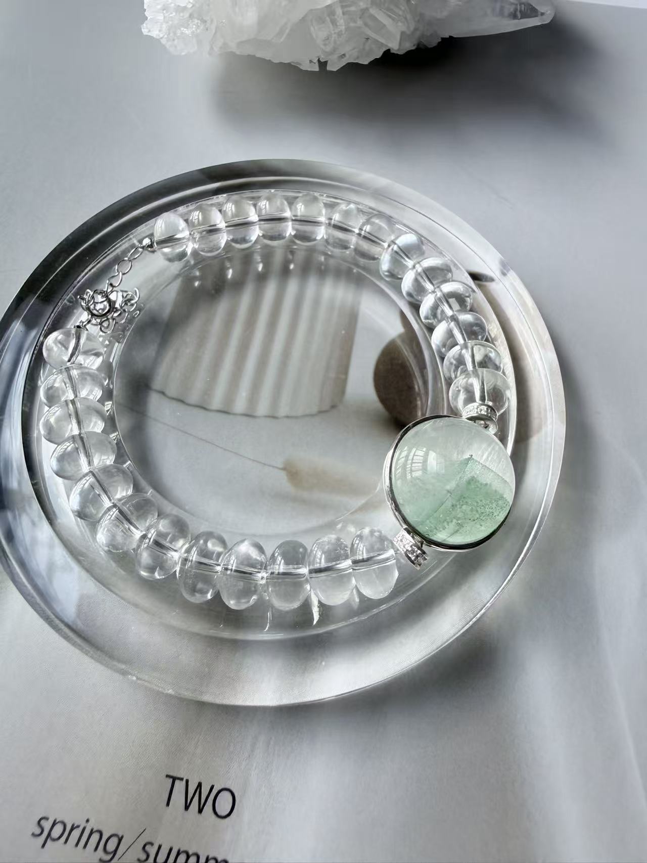 Tianshan Phantom Quartz & Clear Quartz Bracelet
