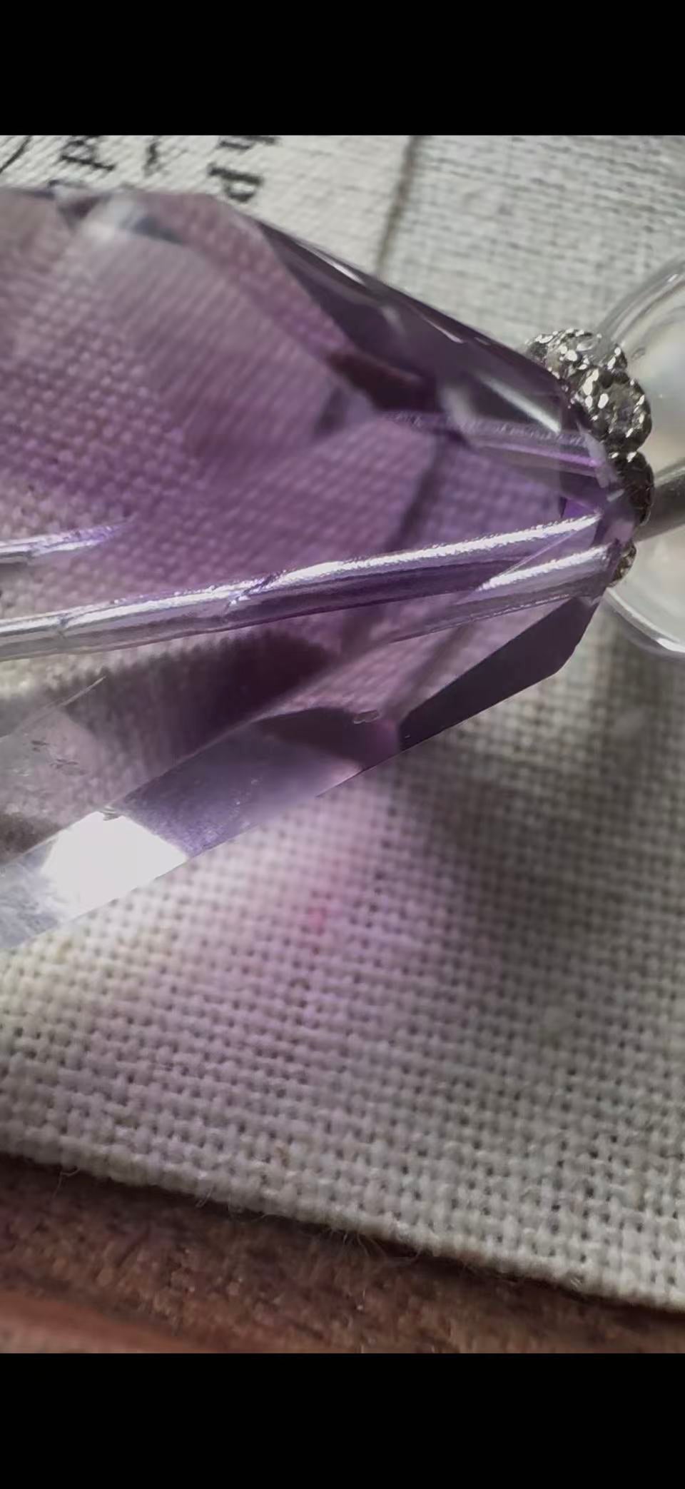 Bolivia Amethyst &2A Clear Quartz 925 Silver braclete；