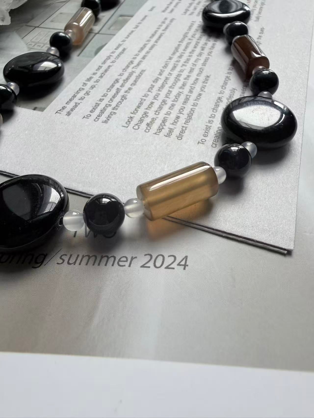 Agate&Blue tiger eye Necklace