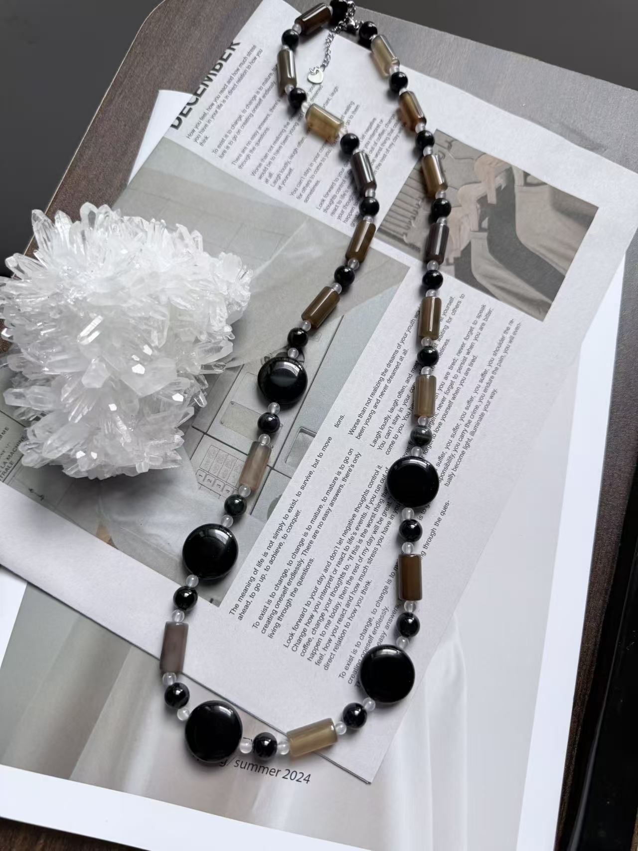 Agate&Blue tiger eye Necklace