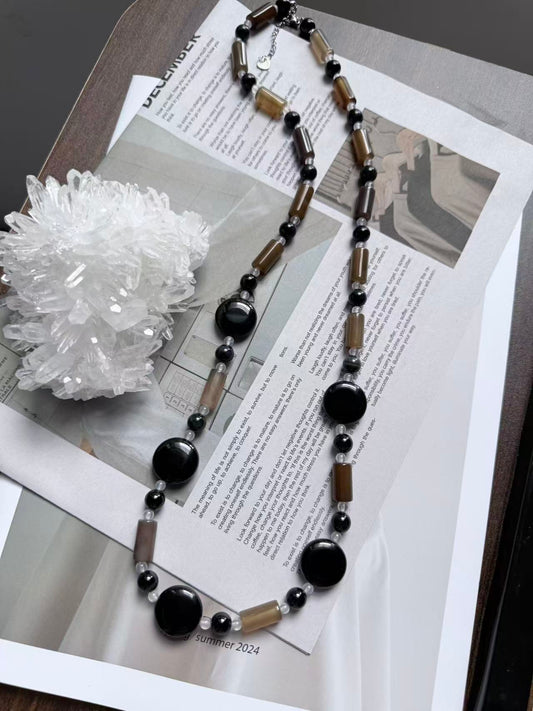 Agate&Blue tiger eye Necklace
