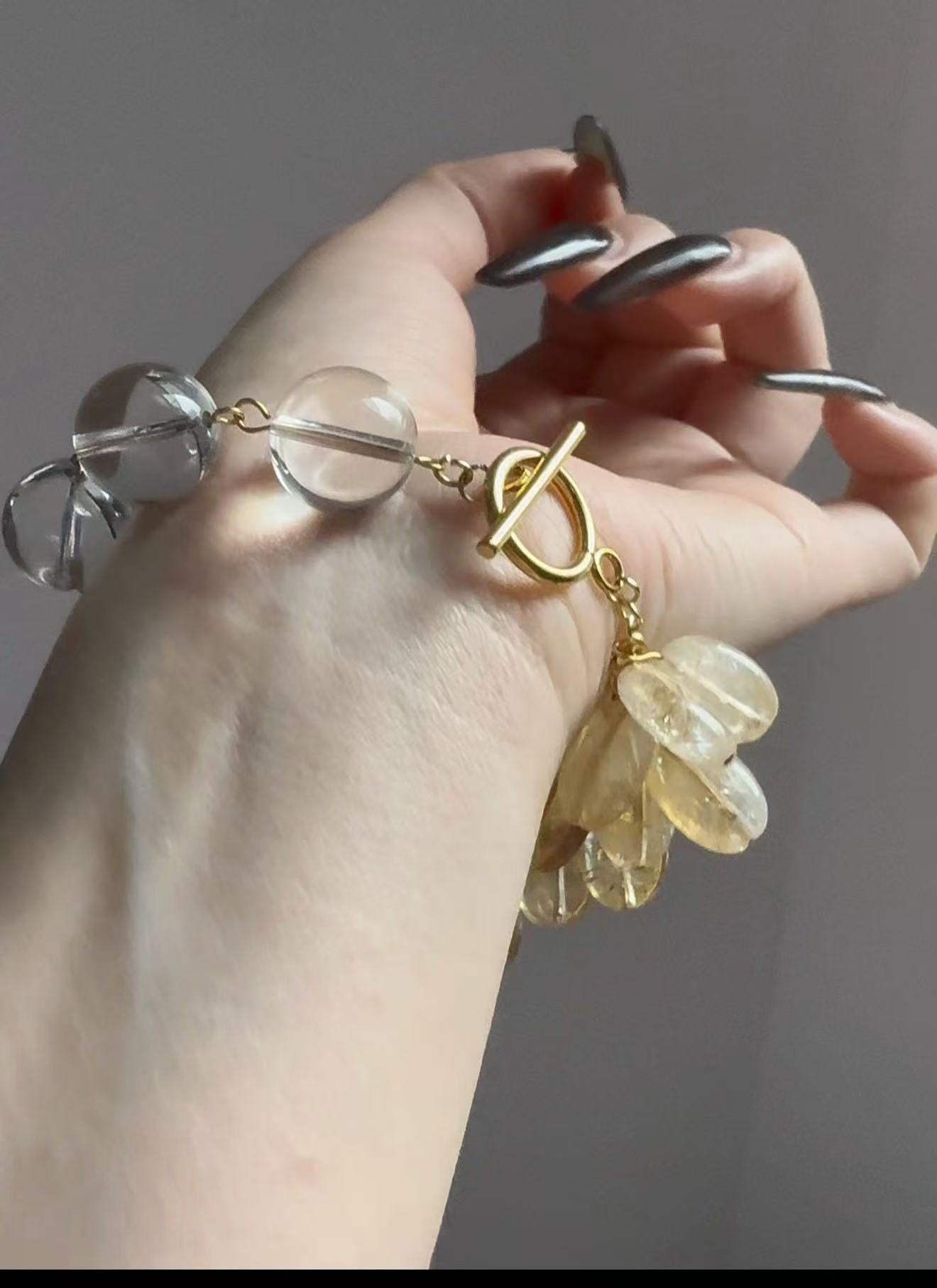 Citrine & 2A clear quartz Bracelet