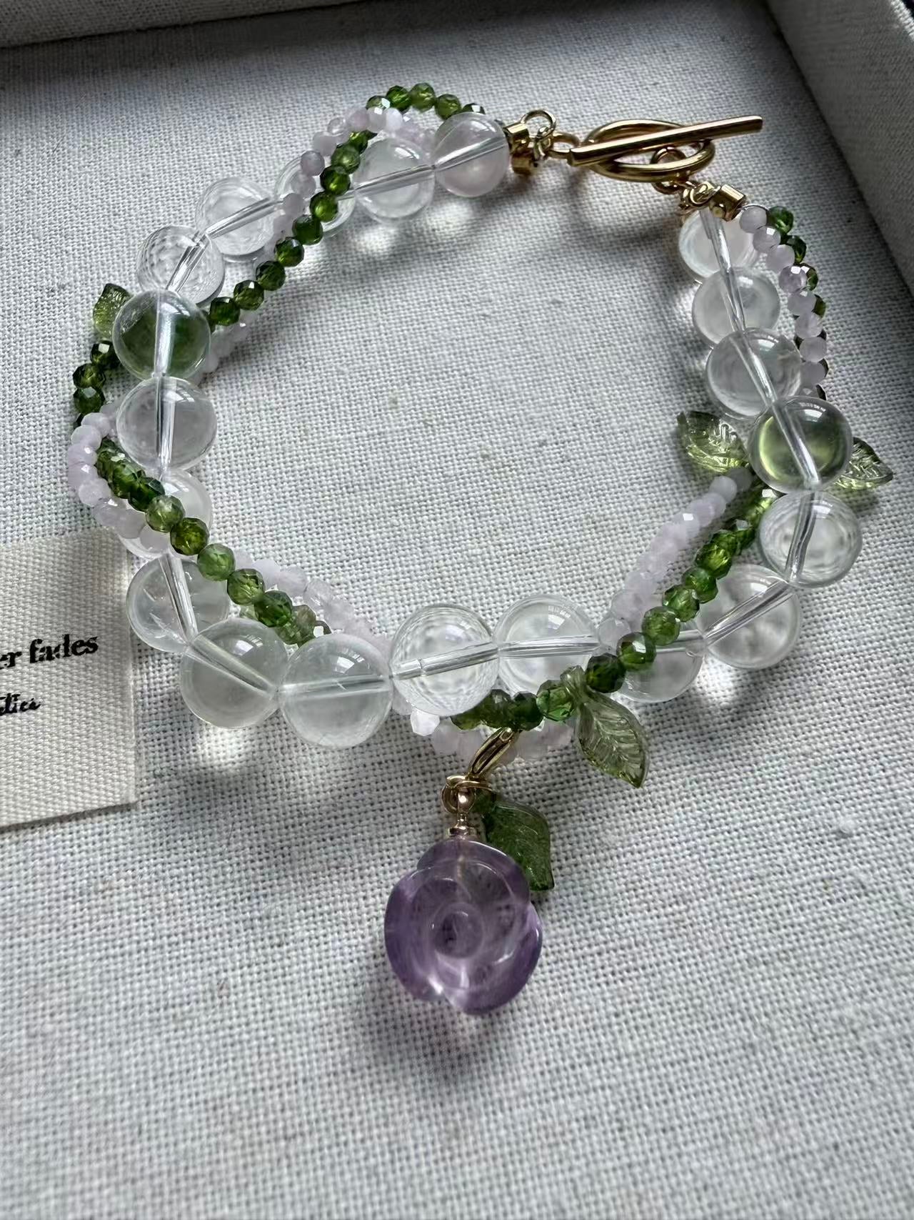 Spring Vine Set – Diopside, Kunzite &2A Clear Quartz